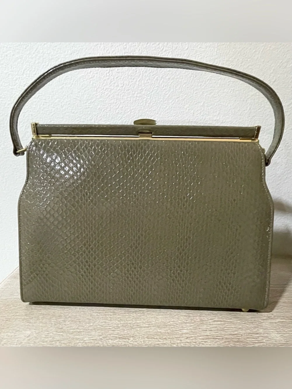 Vintage 1960s Naturalizer Multi Reptile Print Clasp Handbag Bag  NWOT